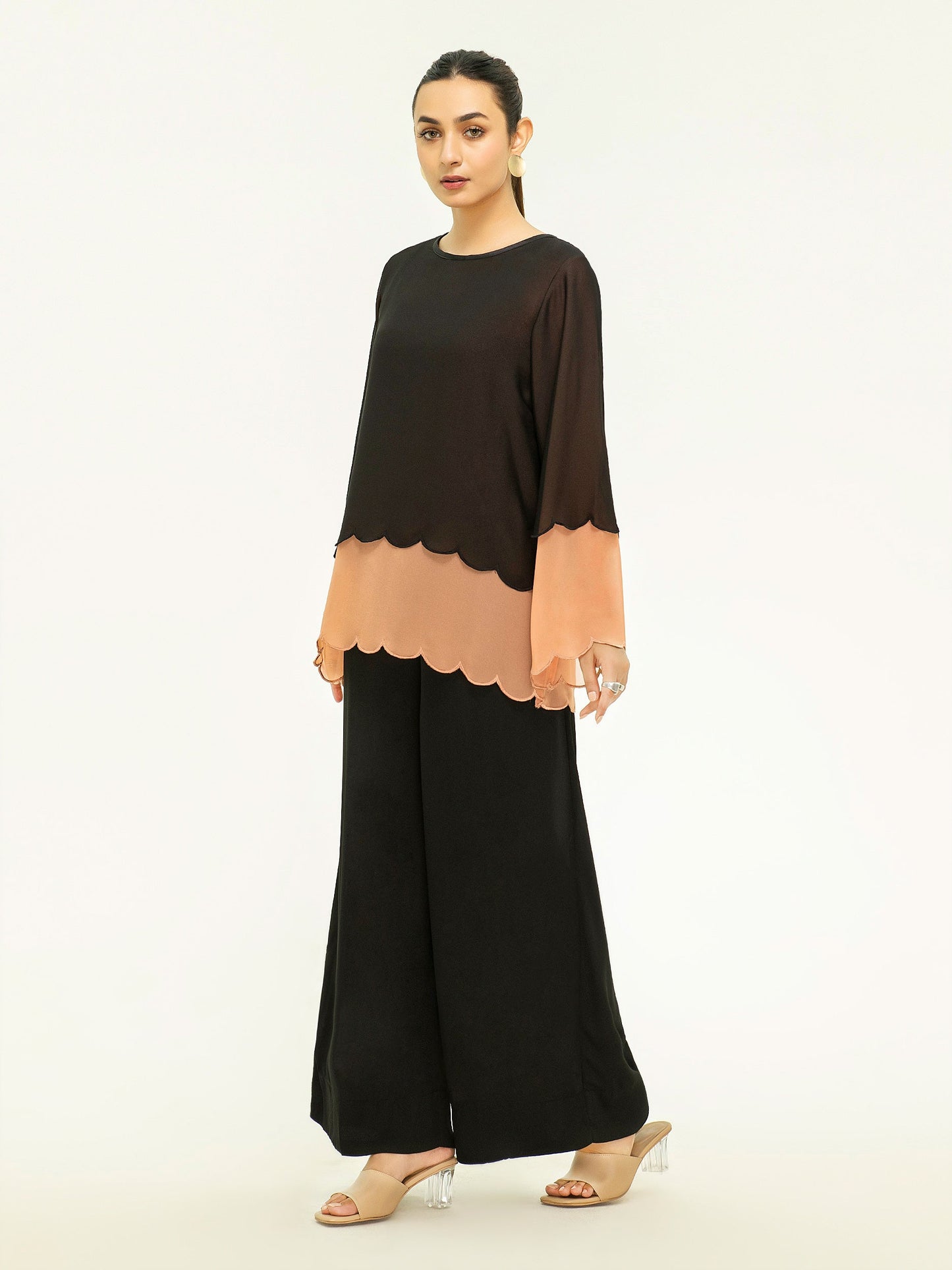 Two Tone Chiffon Top