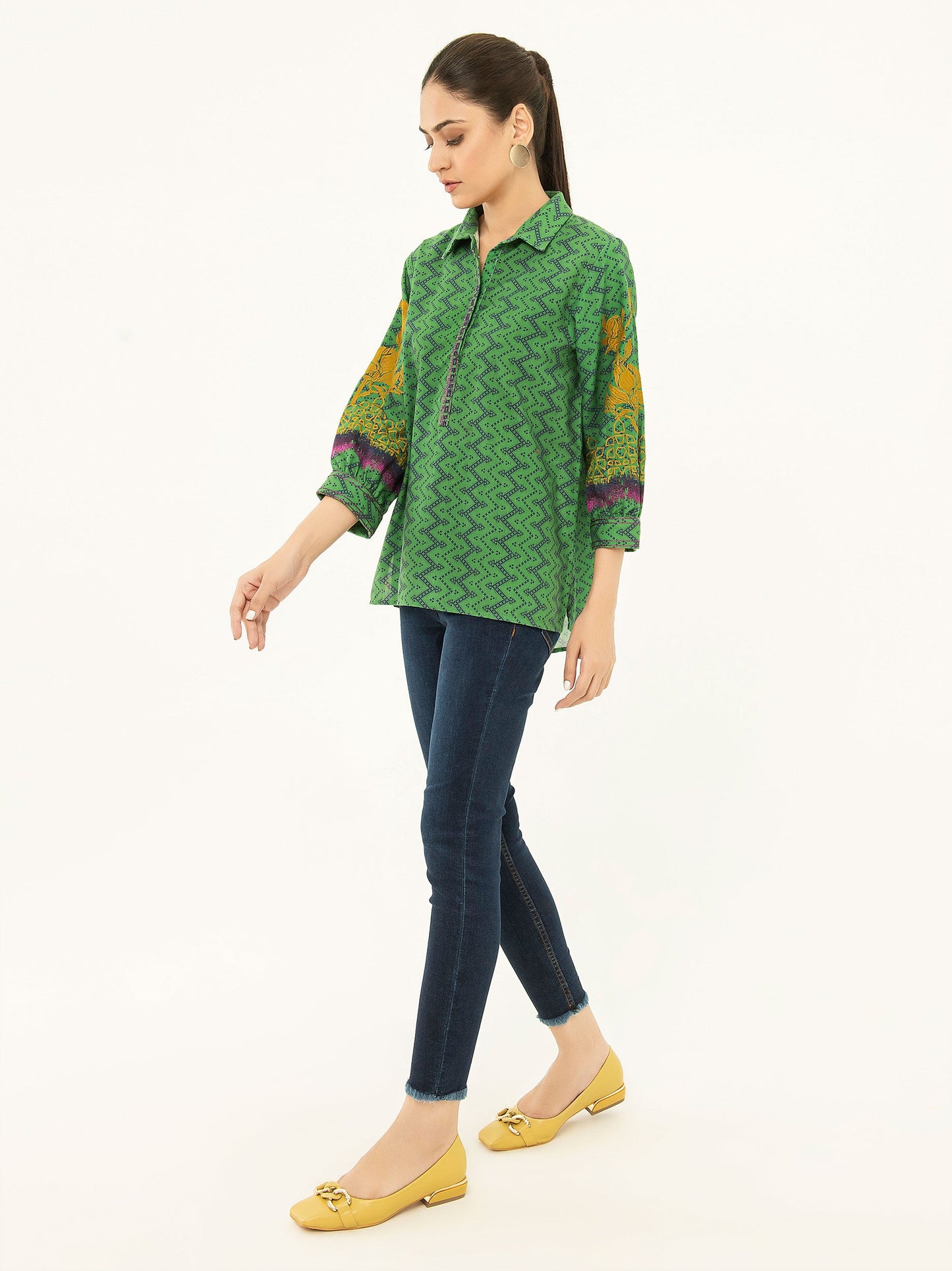 Embroidered Khaddar Top